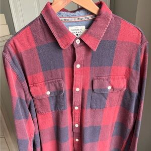 The Normal Brand Red and Navy Plaid Shirt